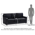 Adorn India Exclusive Rosina Leatherette Three Seater Sofa (Black)