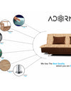 Adorn India Lancia 3 Seater Sofa Cum Bed Digitel Print (Brown & Beige)