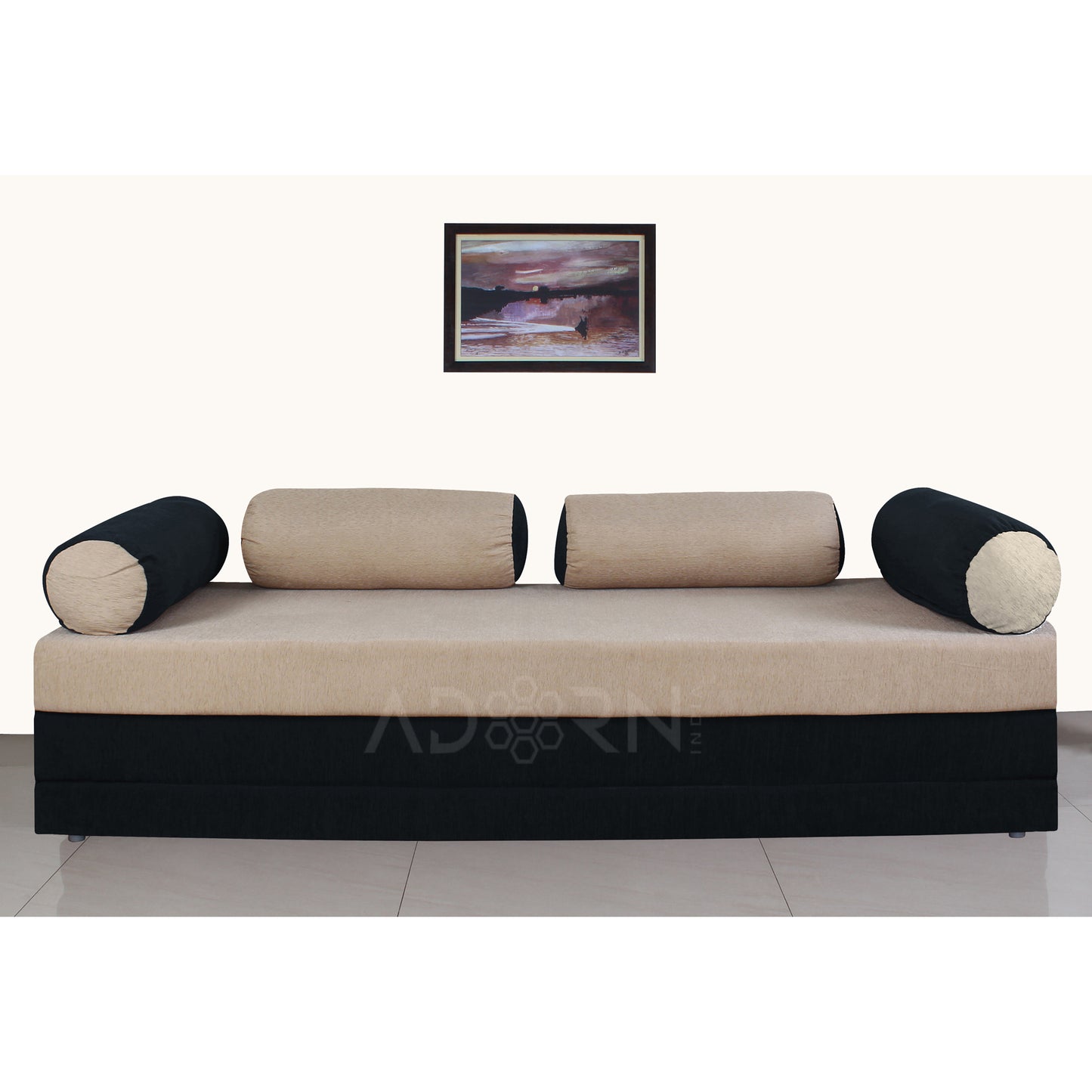 Adorn India Easy Fabric Deewan Cum Bed (Being and Black)