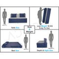 3 Seater Sofa Cum Bed Easy (Blue and Grey) (5x6)