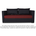 3 Seater Sofa Cum Bed Exclusive Two Tone Straight Line (Maroon & Black), Wood, Foam