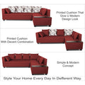 Adorn India Mclain L Shape 6 Seater Sofa (Left Side Handle)(Maroon)
