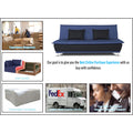 Adorn India Exclusive Two Tone Arden 4 Seater Wood Sofa Cum Bed 4 x 6 (Blue & Black) (3 Year Warranty)
