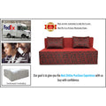 3 Seater Sofa Cum Bed Easy Poly Cotton (Maroon & Black) 5x6 (5x6)