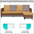 Adorn India Beetle Rhombus L Shape 5 Seater Sofa Set RHS (Brown & Beige) (3 Year Warranty)