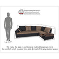 Adorn India Orlando Fabric L Shape Sofa (Black & Camel)