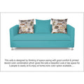 Adorn India Alita 3 Seater Compact Sofa (Aqua Blue)