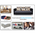 Adorn India Exclusive Two Tone Alita Compact 3-1-1 Sofa Set (Dark Grey & Black), Wood, Foam