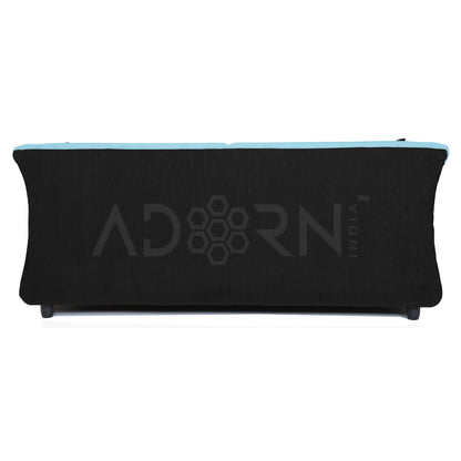 Adorn India Acura 3 Seater Sofa(Light Blue & Black)