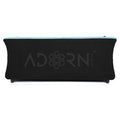 Adorn India Acura 3 Seater Sofa(Light Blue & Black), Wood, Foam