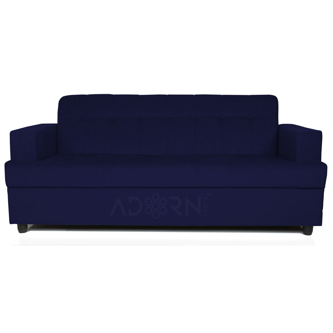 Adorn India Aleena 3 Seater Sofa(Dark Blue)