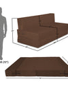 Adorn India Easy Treno 2 Seater Sofa Cum Bed Sit & Sleep Perfect for Guest, Colour Brown, 4'x6'