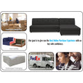 Adorn India Atlas Modular Sofa Set (Black) (3 Year Warranty)