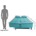 4 Seater Sofa Cum Bed Arden 4x6(Aqua Blue)