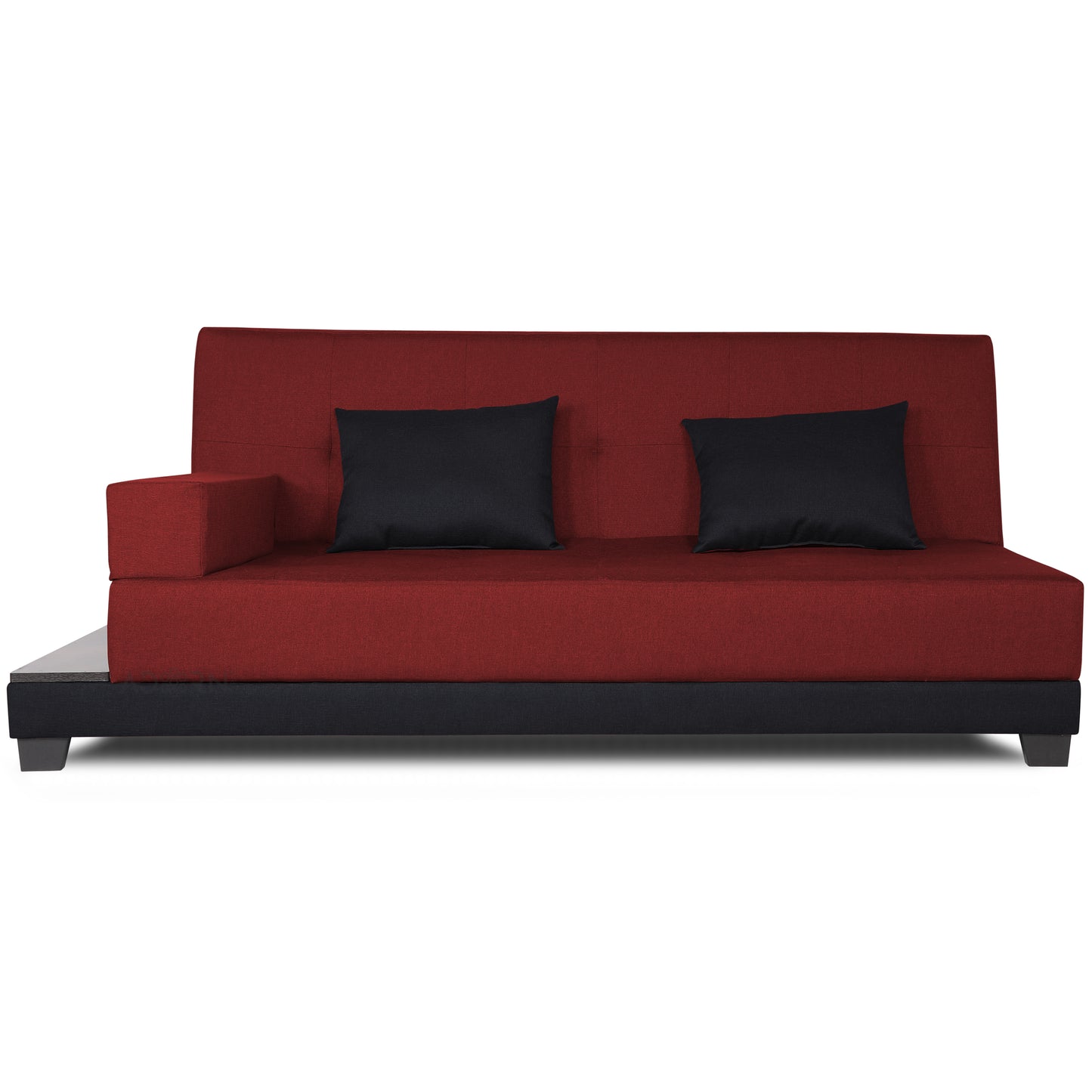 Adorn India Exclusive Two Tone Blake Three Seater Sofa Cum Bed (Maroon & Black)