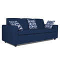 Adorn India Monteno L Shape 4 Seater Sofa Set (Blue) (3 Year Warranty)