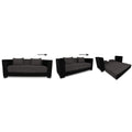 Almond 3 Seater Sofa Cumbed (Grey & Black)