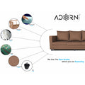 Adorn India New Straight Line Three Seater Sofa(Camel)