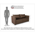 3 Seater Sofa Cum Bed Straight line (Brown)