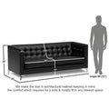 Adorn India Exclusive Cosmos Leatherette Three Seater Sofa (Black)
