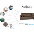 Straight line L Shape Sofa (Camel)