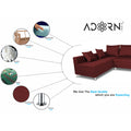 Straight Line 6 seater L Shape Sofa set (Left Side Handle)(Maroon)