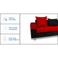 Adorn India Adillac 5 Seater Corner Sofa(Right Side)(Red) d & Black
