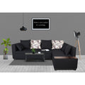 Adorn India Mclain L Shape 6 Seater Sofa (Black)