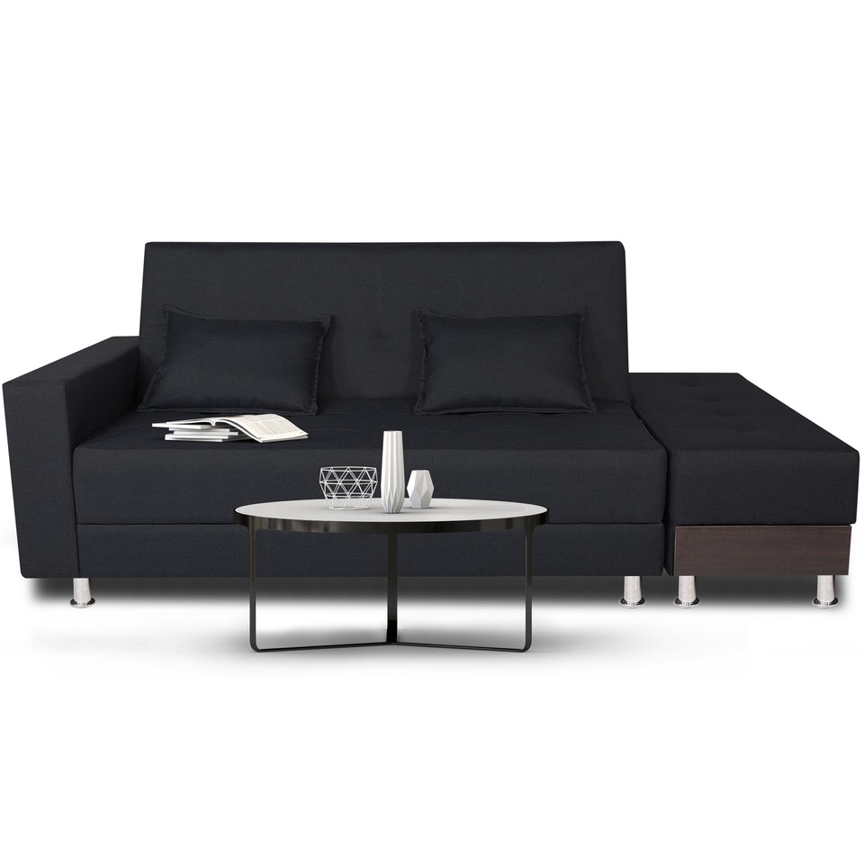 Flora Sofa Cum bed (Black)