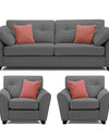 Adorn India Moris 5 Seater 3-1-1 Sofa Set (Grey)