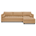 Adorn India Alexander L Shape 7 Seater Sofa Set with Ottoman Puffy RHS (Beige) (3 Year Warranty)
