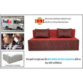 4 Seater Sofa Cum Bed Easy Poly Cotton (Maroon and Black) (6x6)