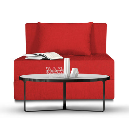 Adorn India Easy Single Seater Sofa Cum Bed Alyn 3'x 6' (Red )