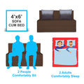 Adorn India Easy Two Seater Sofa Cum Bed Wave '4 x 6' (Brown)