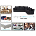 Straight line L Shape Sofa (Black)