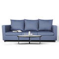 Adorn India Straight Line Three Seater Sofa(Dark Grey)