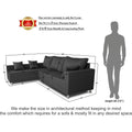Straight Line L Shape 5 Seater Sofa Set Left Side Handle (Dark Grey)