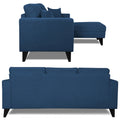Adorn India Martin L Shape Right Hand Side Sofa Set Plain (Blue) 4 Seater (3 Year Warranty)