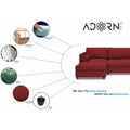 Adorn India Alexander L Shape 6 Seater Sofa (Left Side Handle)(Maroon)