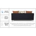 Adorn India Exclusive Two Tone Alita Compact 3-1-1 Sofa Set (Rust & Black), Wood, Foam