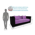 Almond 3 Seater Sofa cumbed(Light Purple & Black)