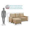 Adorn India Daffodil Three Seater Modular Sofa (Beige), Wood, Foam