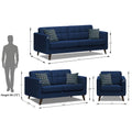 Adorn India Chilly 6 Seater 3+2+1 Fabric Sofa Set (Blue) (3 Year Warranty)