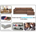 Adorn India Alexander L Shape 7 Seater Sofa Set with Ottoman Puffy RHS (Camel) (3 Year Warranty)