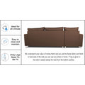 Straight Line L Shape 5 Seater Sofa Set Left Side Handle(Brown)