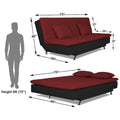 Adorn India Aspen Three Seater Sofa Cum Bed (Maroon & Black)