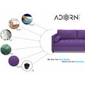 Adorn India Alexander L Shape 7 Seater Sofa Set with Ottoman Puffy RHS (Purple) (3 Year Warranty)