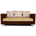 Adorn India Dexter 3 Seater Sofa Digitel Print (Beige & Brown)