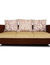 Adorn India Dexter 3 Seater Sofa Digitel Print (Beige & Brown)