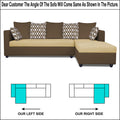 Zink Straight line L Shape 6 Seater Sofa Rhombus Cushion(Brown & Beige)